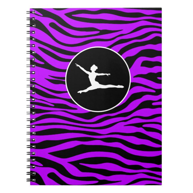 Caderno Espiral Bandas de Zebra Roxas Elétricas; Balés (Frente)