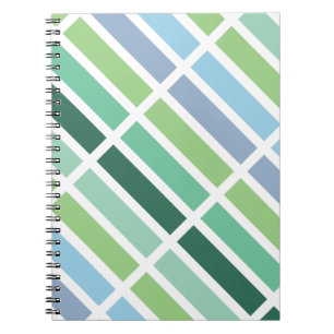 Caderno Espiral Bandas verdes e azuis