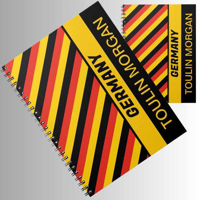 Caderno Espiral Bandeira Alemã Personalizada (Criador carregado)