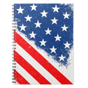 Caderno Espiral Bandeira Americana Camisa Estrelas Patriótica dos