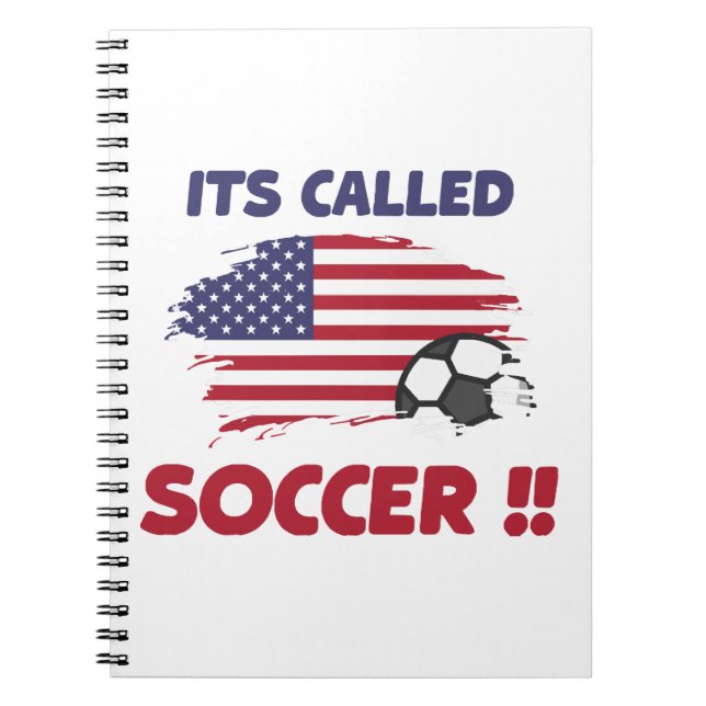 Caderno Espiral Bandeira americana engraçada chamada SOCCER e não  (Frente)