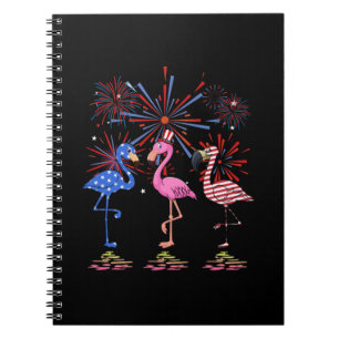 Caderno Espiral Bandeira Americana Flamingo Para 4 De Julho