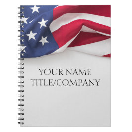Caderno Espiral Bandeira Americana Patriótica Empresa nome ousado