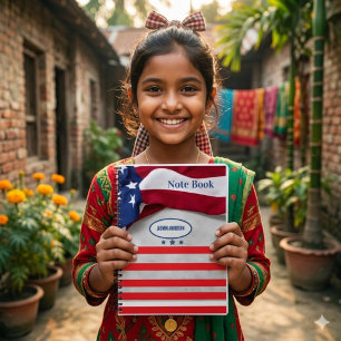 Caderno Espiral Bandeira Americana Personalizada Patriótica EUA 