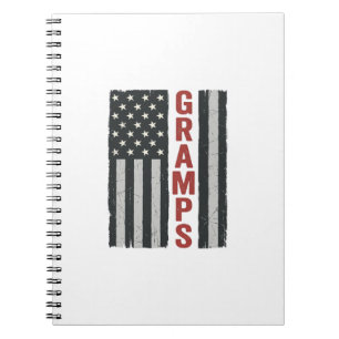 Caderno Espiral Bandeira Americana Vintage Patriótico Gramps Vecto