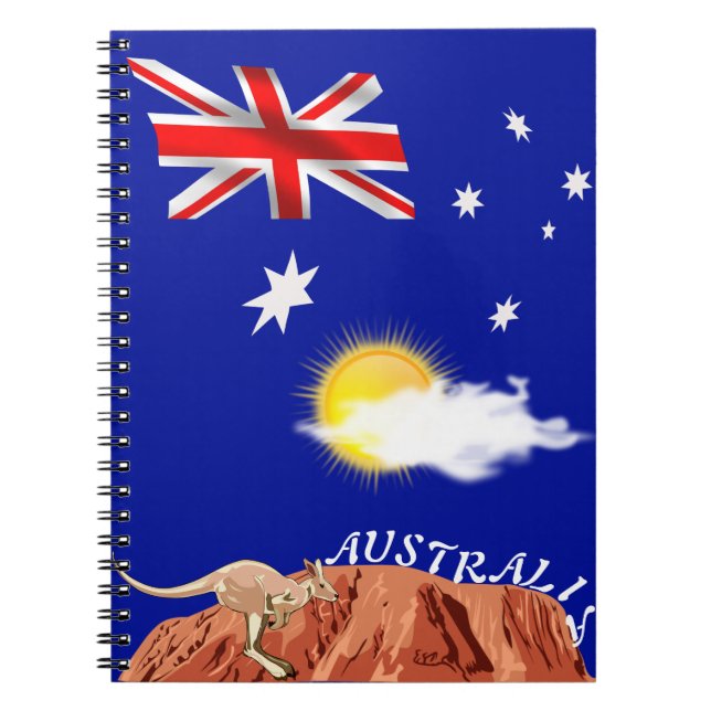 Caderno Espiral Bandeira australiana (Frente)