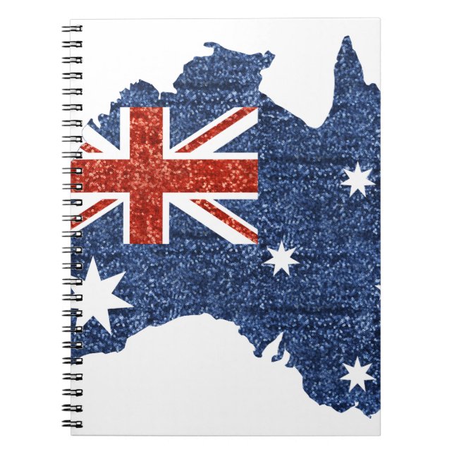 Caderno Espiral bandeira australiana sequencial (Frente)