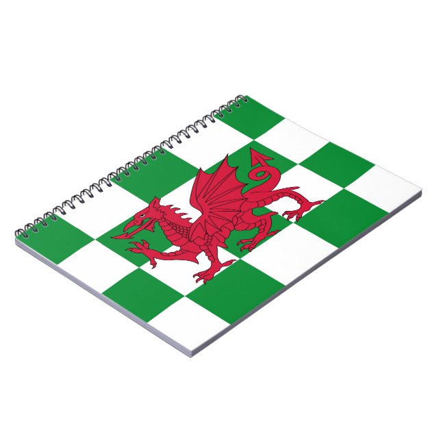 Caderno Espiral Bandeira Celta do Dragão Vermelho Místico do País  (Left Side)