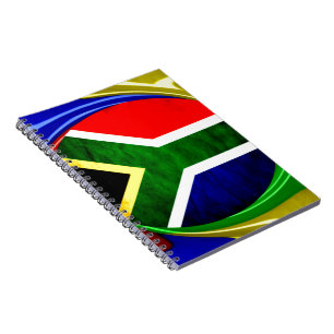 Caderno Espiral Bandeira da África do Sul: Motivo Dinâmico de Rede