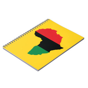 Caderno Espiral Bandeira da África Vermelha, Negra e Verde