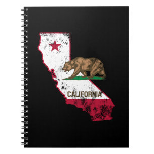Caderno Espiral Bandeira da Califórnia Patriota