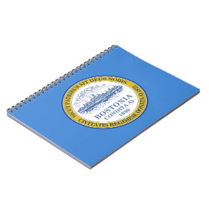 Caderno Espiral Bandeira da Cidade de Boston (Massachusetts)
