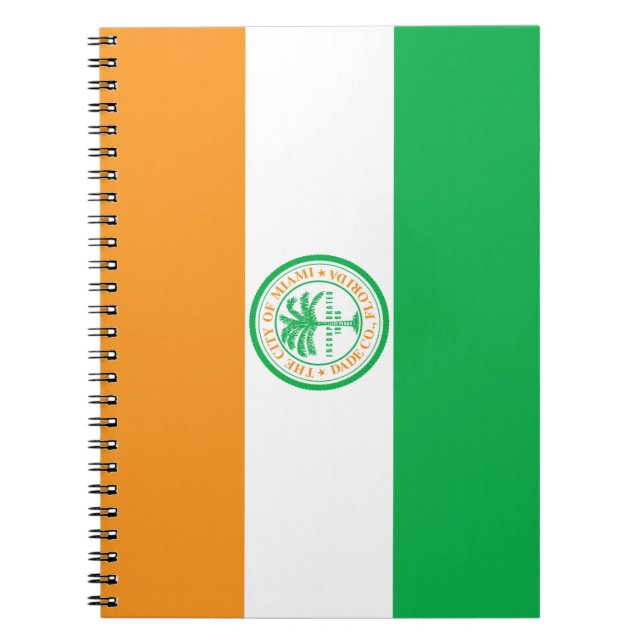 Caderno Espiral Bandeira da cidade de Miami (Flórida) (Frente)