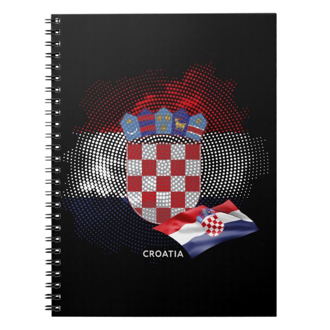 Caderno Espiral bandeira da Croácia (Frente)