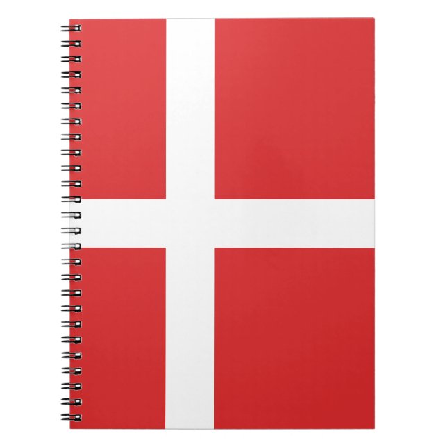 Caderno Espiral Bandeira da Dinamarca (Frente)