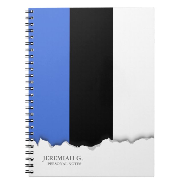 Caderno Espiral Bandeira da Estônia (Frente)
