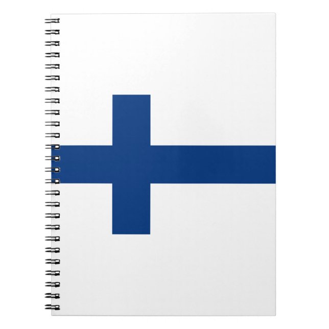 Caderno Espiral Bandeira da Finlândia (Frente)