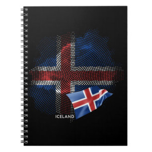 Caderno Espiral bandeira da Islândia
