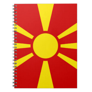 Caderno Espiral Bandeira da Macedônia do Norte