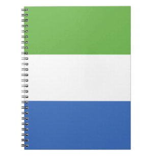 Caderno Espiral bandeira da Serra Leoa
