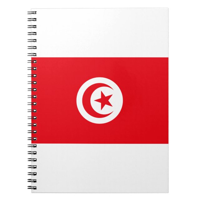 Caderno Espiral Bandeira da Tunísia (Frente)