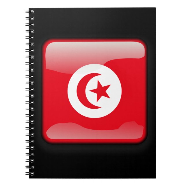Caderno Espiral Bandeira da Tunísia (Frente)