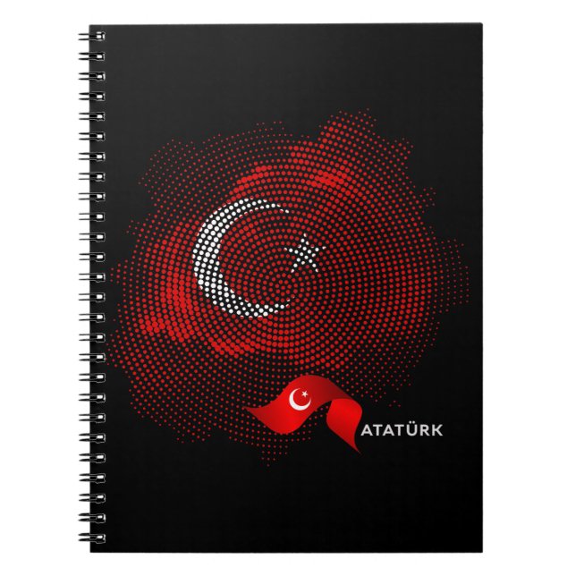 Caderno Espiral Bandeira da Turquia (Frente)