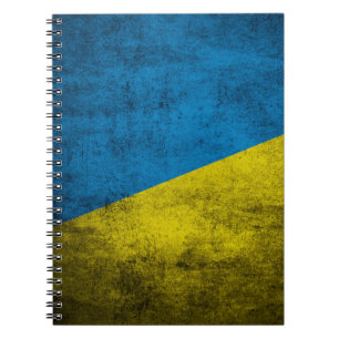 Caderno Espiral Bandeira da Ucrânia no muro