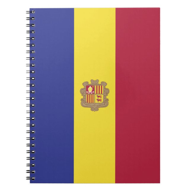 Caderno Espiral Bandeira de Andorra (Frente)