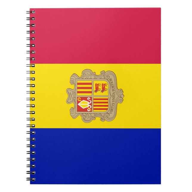 Caderno Espiral Bandeira de Andorra (Frente)
