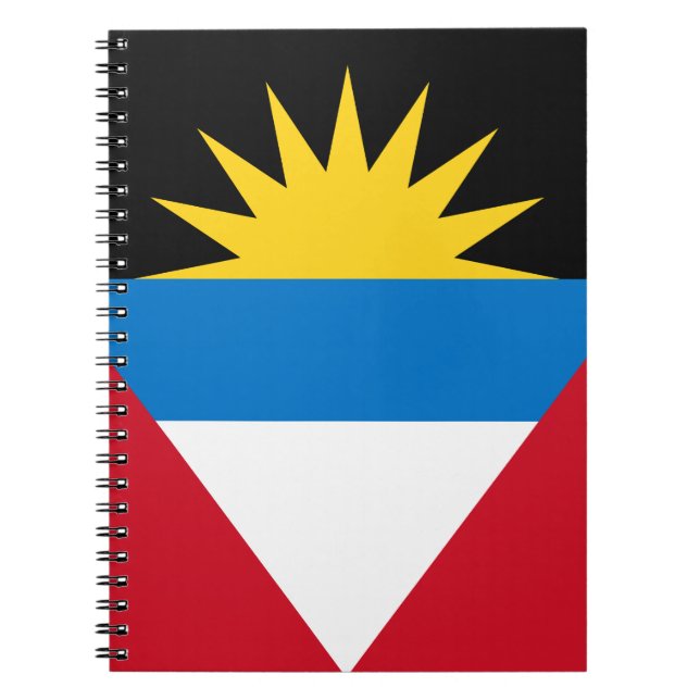 Caderno Espiral Bandeira de Antígua e Barbuda Patriótica (Frente)
