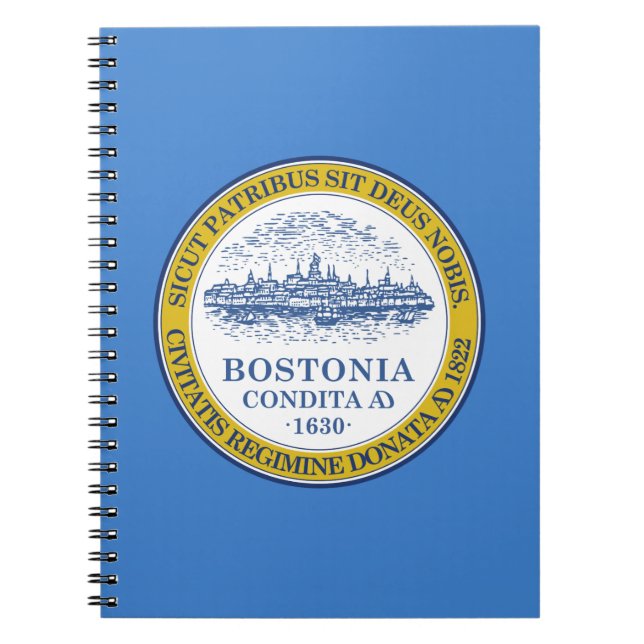 Caderno Espiral Bandeira de Boston, Massachusetts Notebook (Frente)