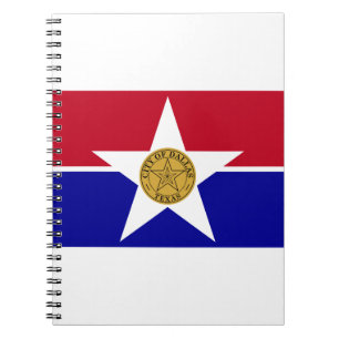 Caderno Espiral Bandeira de Dallas Texas