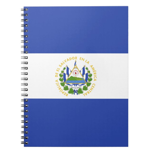 Caderno Espiral Bandeira de El Salvador (Frente)