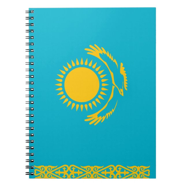 Caderno Espiral Bandeira de Kazakhstan (Frente)