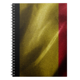 Caderno Espiral Bandeira de seda da Bélgica