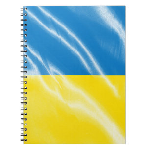 Caderno Espiral Bandeira de seda da Ucrânia