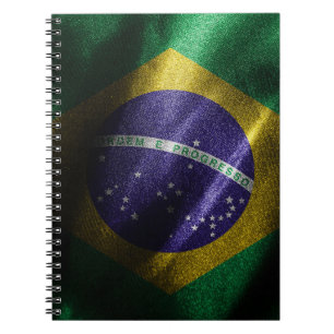 Caderno Espiral Bandeira de seda do Brasil