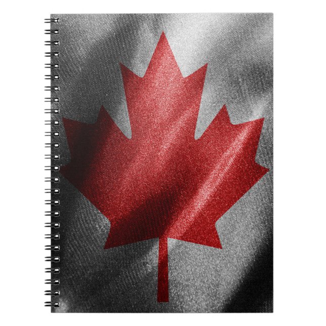 Caderno Espiral Bandeira de seda do Canadá (Frente)