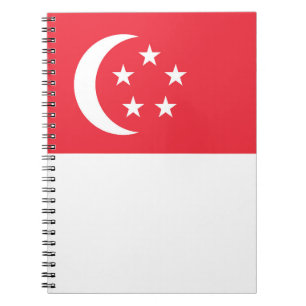 Caderno Espiral bandeira de Singapura