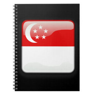 Caderno Espiral Bandeira de Singapura