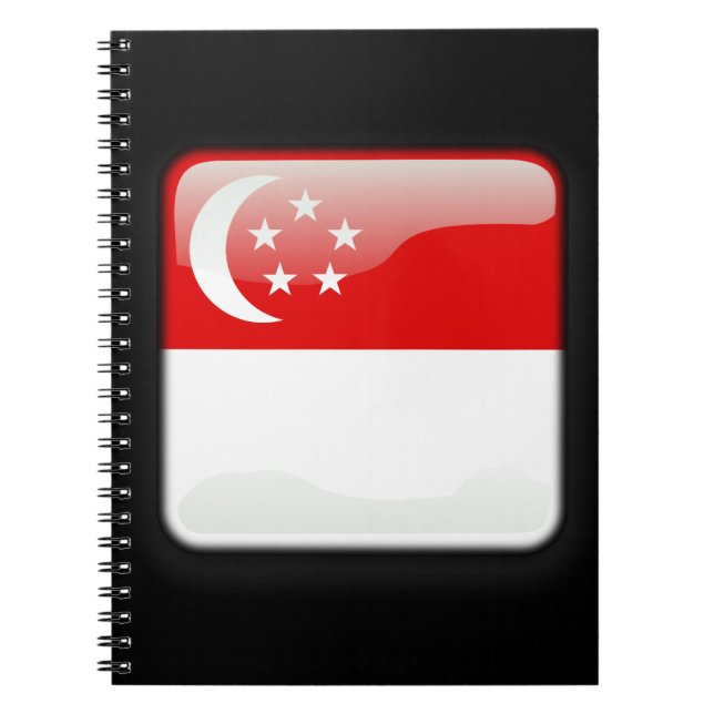 Caderno Espiral Bandeira de Singapura (Frente)