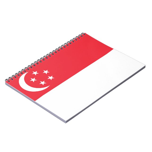 Caderno Espiral Bandeira de Singapura (Left Side)