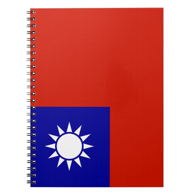 Caderno Espiral Bandeira de Taiwan (Frente)