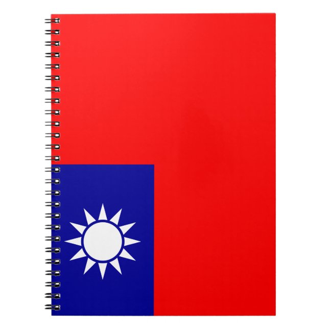 Caderno Espiral Bandeira de Taiwan (Frente)