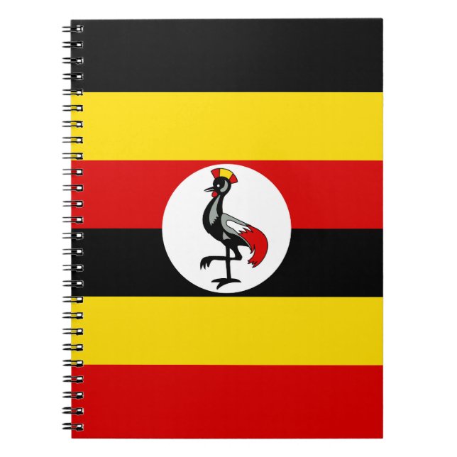 Caderno Espiral bandeira de Uganda (Frente)