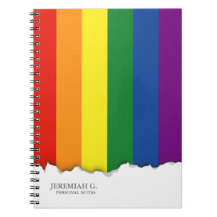 Caderno Espiral Bandeira do arco-íris do orgulho gay