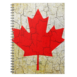 Caderno Espiral Bandeira do Canadá grunge