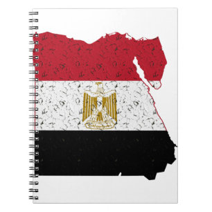 Caderno Espiral Bandeira do Egito Mapa Crackle