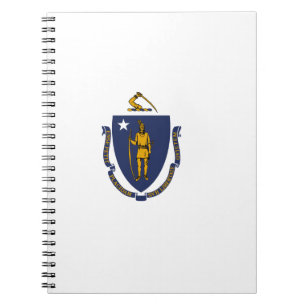 Caderno Espiral Bandeira do Estado de Massachusetts
